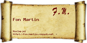 Fon Martin névjegykártya